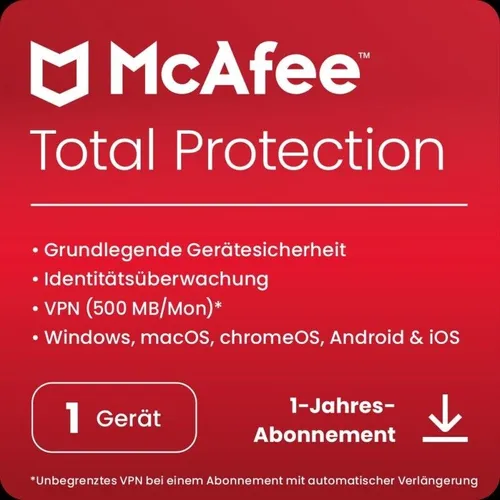 McAfee Total Protection 2025 1 Gerät 1 Jahr Download