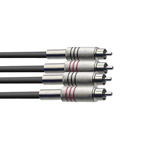 Stagg 25018293 Twin-Kabel (2 m, Stecker-auf-Stecker)