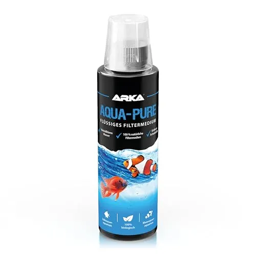 Aquarium Wasserklärer 236 ml – Entfernt Trübungen sichtbar – Für kristallklares Wasser in Süß- & Meerwasseraquarien – Biologisch mit Filterbakterien – Pflanzensicher – ARKA Aqua-Pure