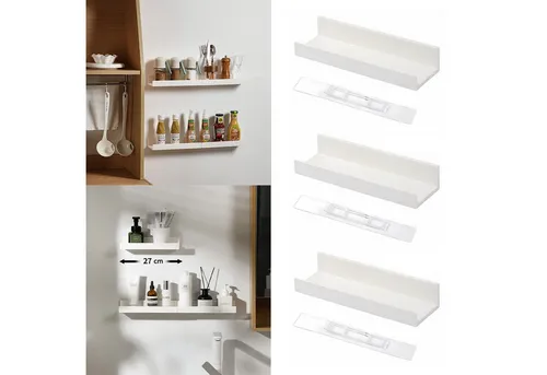 YMQHBS Küchenregal 3er-Set Wandregale für Küche Badezimmer, Set 3-tlg., Ohne Bohren