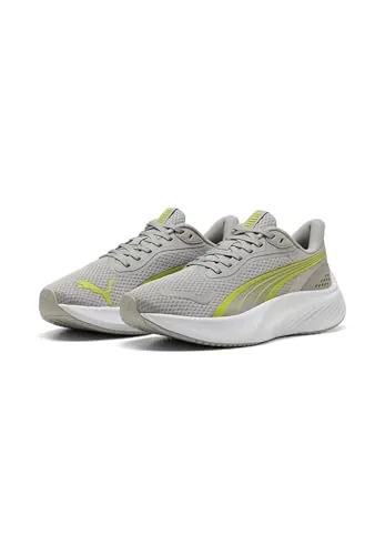 PUMA Pounce Lite Jr Kids Indoor Trainers 401512 06 Gray Lime, Schuhgröße:38 EU - Sneaker für Jungen, leicht und atmungsaktiv für optimalen Komfort beim Spielen und Sport.