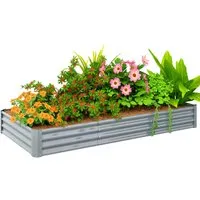 Outsunny Hochbeet aus Stahl, rostfrei in silber von Outsunny