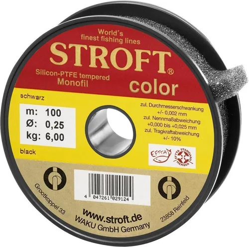 STROFT Color Monofile Angelschnur Schwarz 0,50mm 19,0kg 200m