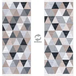 Fashion4Home Teppich Läufer - Boho Kelim in Karo-Grau, 60x180 cm - Teppiche Gegend – Wenden Sie den Kelim für zwei Looks! Umweltfreundlich aus recyceltem Material, ideal für jedes Zimmer und pflegeleicht bei 30 °C waschbar.