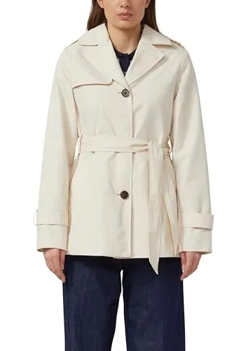 s.Oliver Wasserabweisender Trenchcoat im Slim Fit - Modischer Trenchcoat im Slim Fit aus wasserabweisendem Material. Ideal für Outdoor-Anlässe, ausgestattet mit Gürtelschlaufen, Reverskragen und praktischen Taschen.