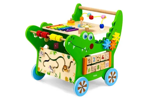Lauflernwagen für Kinder – Holz Baby Walker mit Spieltisch - Lauflernwagen aus Holz für Kinder ab 1 Jahr, inklusive Spieltisch für zusätzliche Unterhaltung und Förderung der Motorik.