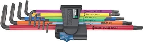 Wera 05024470001 967 9 TX XL - 9-teiliges Winkelschlüsselsatz mit Haltefunktion, ideal für TORX Schrauben und hohe Lebensdauer durch BlackLaser-Beschichtung