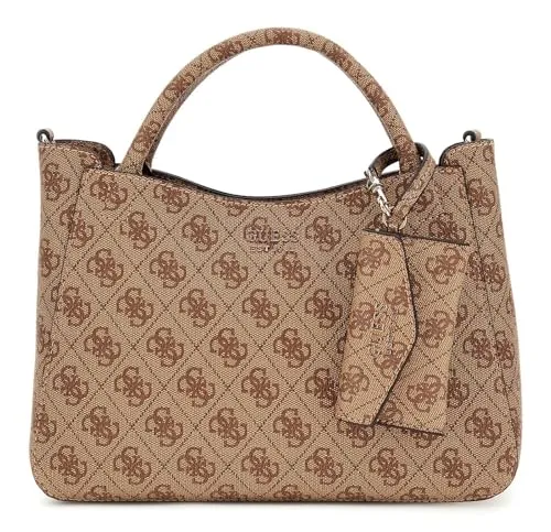 GUESS Brenton Girlfriend Satchel Latte Logo