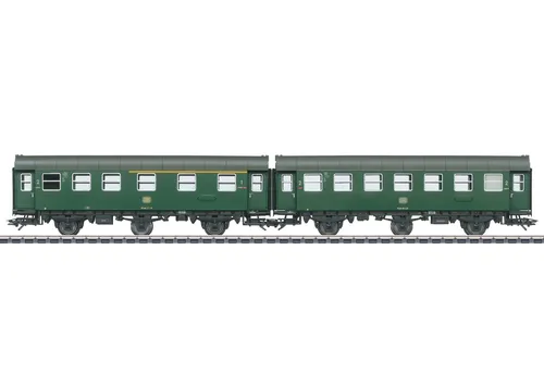 Märklin 43175 H0 Umbauwagen-Paar DB 1.\/2.+2.Kl - Modelleisenbahn mit LED-Innenbeleuchtung und stromführenden Kupplungen für realistischen Fahrbetrieb. Ideal für Sammler und Modellbahner.