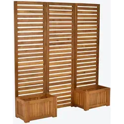 Merxx Sichtschutz mit 2 Blumenkästen aus Akazie