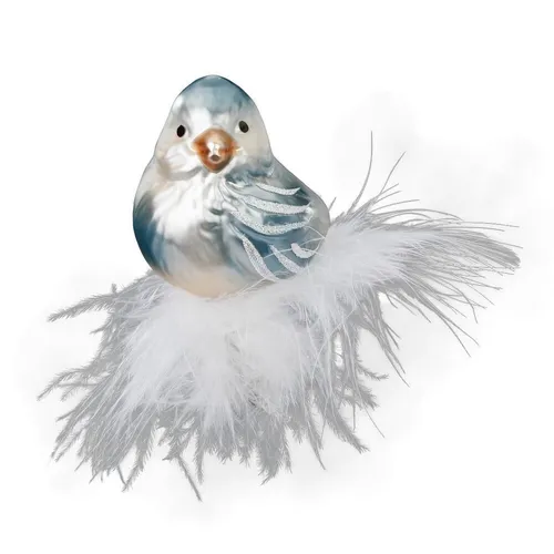 Zartes Zwitschern, Glasvogel 7cm Inge-Glas® Weihnachtsschmuck - Handgefertigter Christbaumschmuck aus hochwertigem Glas, formschöner Vogel in zartem Design, ideal für festliche Dekoration und schöne Weihnachtsmomente.