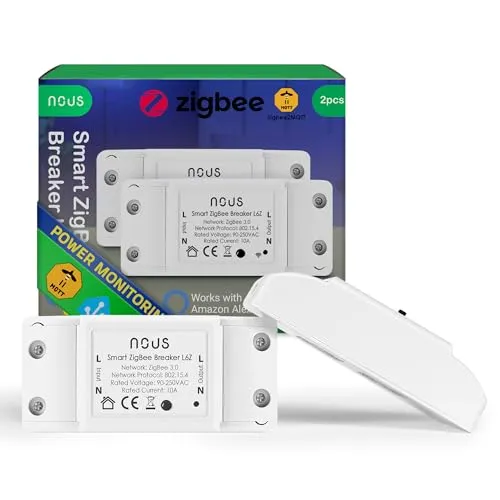 ZigBee schalter Nous L6Z - Alexa lichtschalter unterputz Tuya smart home switch mit zeitschaltuhr, Stromverbrauch Stromzähler, relais 230v Google Home Assistant ZigBee2MQTT - 3.0 Hub erforderlich