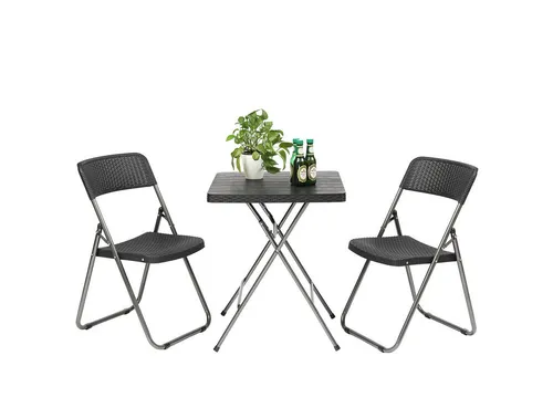 3tlg. Rattan Bistroset für Balkon und Garten