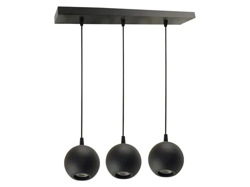 ELED 700132 Pendelleuchte - 3x GU10, rund, schwarz - Hängeleuchte mit modernem Design, verstellbarer Pendellänge bis 100 cm und hochwertiger Aluminiumverarbeitung - ideal für stilvolle Wohnräume.