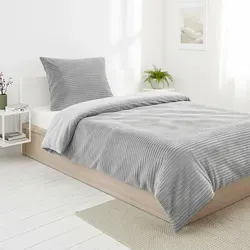 Teddy Flausch Bettwäsche 135x200 cm 2 tlg. - Kuschelige Winterbettwäsche in Silber Grau - Bettwäschen, besonders weich und warm für kalte Nächte, aus flauschigem Material für optimalen Komfort.