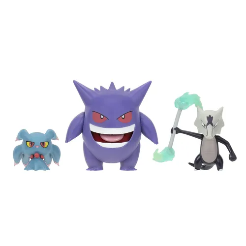 Pokémon 3er Set Typ Geist Gengar Alola-Knogga Traunfugil 11,5cm Actionfiguren