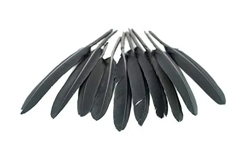 Indianerfedern ca. 10-15cm (schwarz 030) // Dekofedern Bastelfedern Masken Federn Schmuckfedern Vogelfedern 10