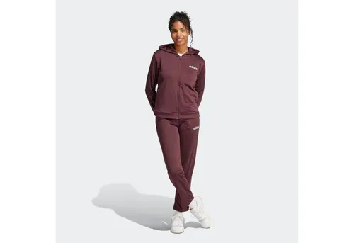 adidas Sportswear Trainingsanzug W LINEAR TS (2-tlg) - Trainingsanzug für Damen aus 100 % recyceltem Polyester, mit bequemer Kapuzenjacke und schmal geschnittener Hose, ideal für sportliche und entspannte Tage.