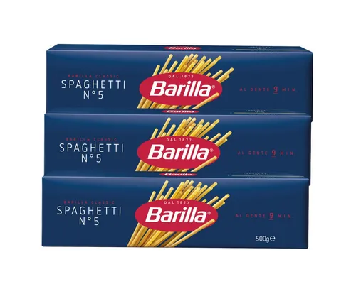 Barilla Nudeln, Barilla Spaghetti Nummer 5 Pasta aus Hartweizen 500g 3er Pack