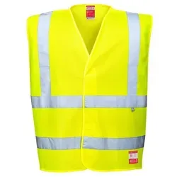 Flammhemmende Warnschutzweste FR71 von Portwest - Gelb XX/3X - Arbeits- & Schutzkleidung: Flammhemmende Warnschutzweste mit antistatischen Eigenschaften und 5 cm breiten Reflexstreifen für optimalen Schutz bei hohen Temperaturen.