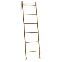 Zeller Leiter-Handtuchhalter aus Bambus - Moderner Handtuchhalter aus Bambus mit 6 Sprossen für Handtücher und Kleidung. Ideal für Bad, Schlafzimmer oder Ankleidezimmer, sorgt für Ordnung und einfache Montage.