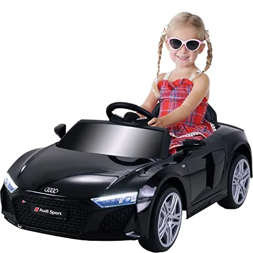 Actionbikes Motors Kinder Elektroauto Audi R8 - Lizenziertes Spielzeugauto mit Fernbedienung - Elektrofahrzeuge für Kinder ab 3 Jahren mit realistischem Audi-Design, LED-Scheinwerfern und Sicherheitsfeatures für sorgenfreies Fahrvergnügen.