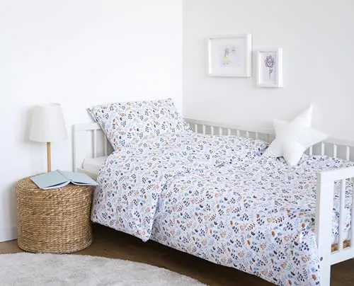 LOOLAY Bettwäsche Baumwolle 2 teilig - Kinder Bettwäsche-Sets 1x Bettbezug 110 x 125 cm und 1x Kissenbezug 35 x 55 cm – Mit Reißverschluss – Atmungsaktiv, Hautfreundlich