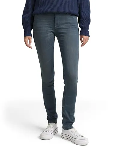 Slim-fit-Jeans TOM TAILOR für Damen, Gr. 34, blau - Stylische Damen-Slim-fit-Jeans von TOM TAILOR im Five-Pocket Style. Schmale Beinform und pflegeleichter Denim für vielseitige Freizeitlooks.