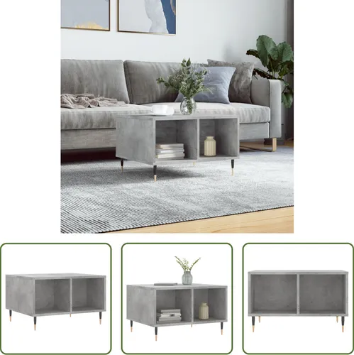 The Living Store Couchtisch Betongrau 60x50x36,5 cm