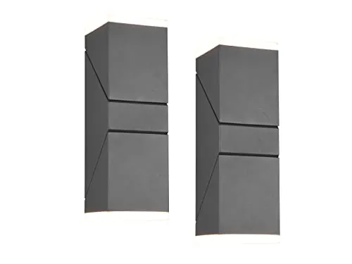 Schwenkbare LED Außenwandleuchten 2-er Set aus Aluminium, Anthrazit - Lampen für Außenbereiche mit IP54 Schutzklasse, schwenkbare Leuchtelemente und 800 Lumen für optimalen Lichtkomfort.