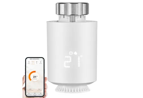 Smartes Thermostat Heizung Zigbee - Heizkörperthermostat mit Smartphone-Steuerung, energiesparend und kompatibel mit Amazon Alexa und Google Assistant