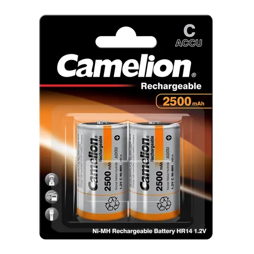 2x NiMH-Akku 1,2Volt 2500mAh Baby C HR14 Hersteller Camelion