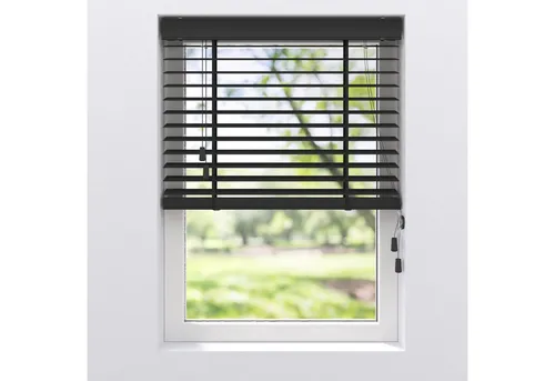 SOLUNA Bambusjalousie schwarz uni 140x175 cm mit 50 mm Lamellen - Die SOLUNA Bambusjalousie vereint stilvolles Design und Funktionalität. Ideal für jedes Zuhause, bietet sie einen effektiven Sichtschutz und lässt sich einfach montieren. Die breiten Lamellen sorgen für eine angenehme Lichtregulierung.