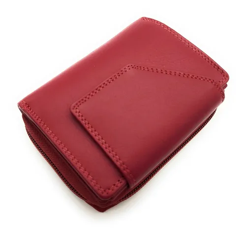 Jockey Club echt Leder Damen Geldbörse Portemonnaie Geldbeutel viele Fächer rot