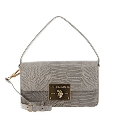 U.S. Polo Assn. Winton Flap Handle Bag – Glamouröse Abendtasche - Elegante U.S. POLO ASSN. Abendtasche in Schlangenleder-Optik mit goldfarbenen Elementen. Handlich, mit verstellbarem Schulterriemen und mehreren Fächern für wichtige Utensilien.