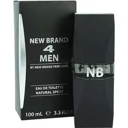 New Brand Eau De Toilette 4 Men Men Black/Silver 100ml