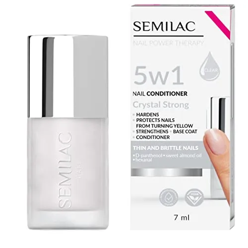 Semilac Nagelconditioner 5in1 Crystal Strong 7 ml | Pflege für dünne und brüchige Nägel