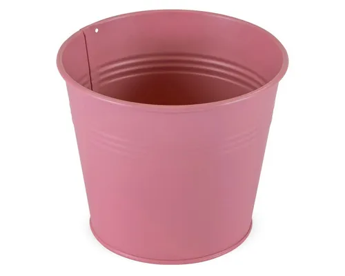 matches21 HOME & HOBBY Blumentopf Blumentopf aus Metall in rosa 14 x 13 cm (1 St)