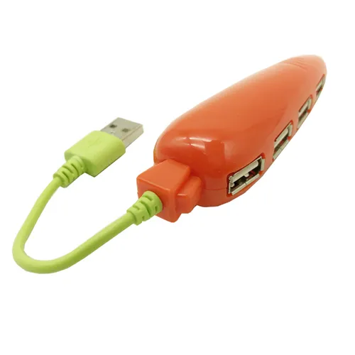 B74C USB 2.0 Hub 4 Port Verteiler Splitter 480Mb/s Karotte PC Laptop USB Hub