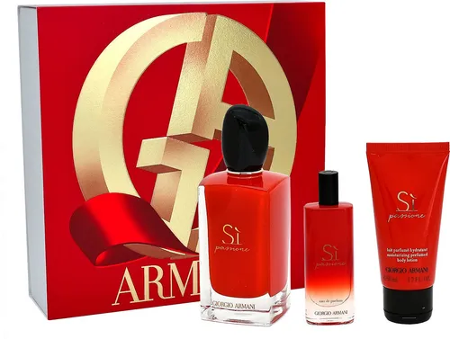 Giorgio Armani Si Passione Eau de Parfum Geschenkset 100ml - Elegantes Geschenkset mit 100ml Eau de Parfum, 15ml Miniatur und 50ml Body Lotion. Ideal für besondere Anlässe und zum Verwöhnen.