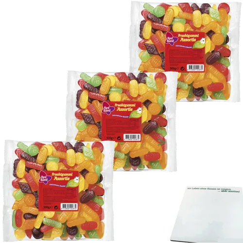 Red Band Fruchtgummi Assortie 3er Pack 3x500g Beutel usy Block