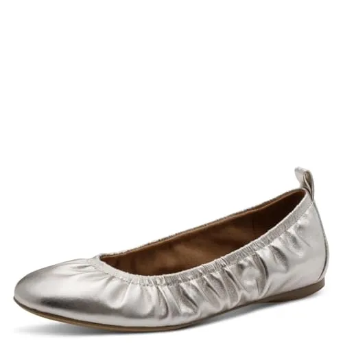 Tamaris Ballerina aus echtem Leder in Silber 37 EU in silber von Tamaris