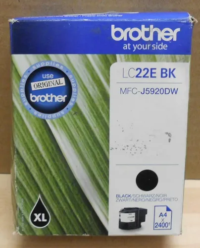 Brother Tinte LC-22EBK schwarz - Original-Patrone für bis zu 2.600 A4-Seiten, ideal für umfangreiche Druckaufträge im Büro