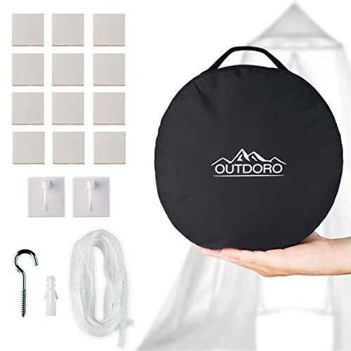 Outdoro Moskitonetz inklusive Klebehaken für Zuhause und Reisen extra-groß für Doppelbett & Einzelbett, Betthimmel