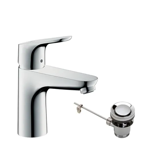 hansgrohe Focus 100 Waschtisch Armatur 31621000 - Kaltwasser in Mittelstellung, komfortable Ausladung von 119 mm und ideal für Durchlauferhitzer