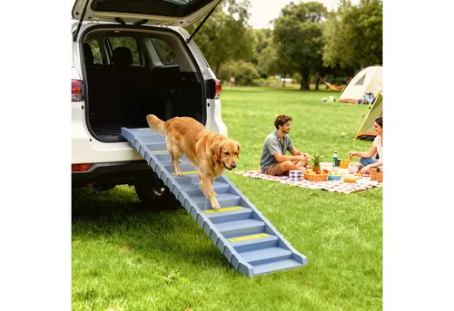 PawHut Klappbare Hunderampe für Auto & SUV 154x40cm Grau