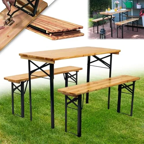 STREND PRO Bierzeltgarnitur MINI 3-teilig | KLAPPBARE Gartenmöbel Set