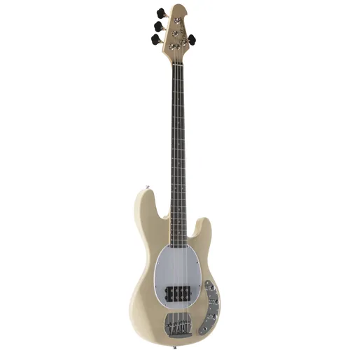 J & D MMB E-Bass Vintage White - Stylischer 4-Saiter E-Bass mit Hochglanz-Finish, komfortablem C-Halsprofil und kräftigem Humbucker für vielseitigen Sound. Ideal für verschiedene Musikrichtungen.