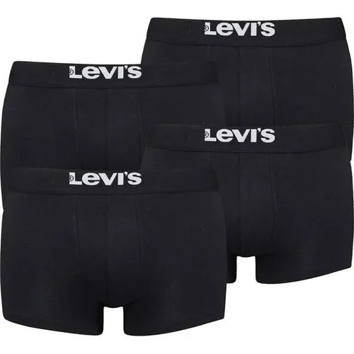 Levi's® Herren Boxershorts 4er Pack schwarz M - Bequeme und figurbetonte Boxershorts aus hochwertigem Baumwoll-Elasthan-Mix. Ideal für den Alltag, mit optimaler Passform und angenehmem Tragekomfort. Pflegeleicht und langlebig.