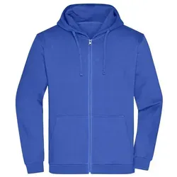 Herren Basic Kapuzen-Sweatjacke JN756, königs-blau, Größe S - Arbeits- & Schutzkleidung, klassische Sweatjacke mit angerauter Innenseite für hohen Tragekomfort und praktischer Kängurutasche.